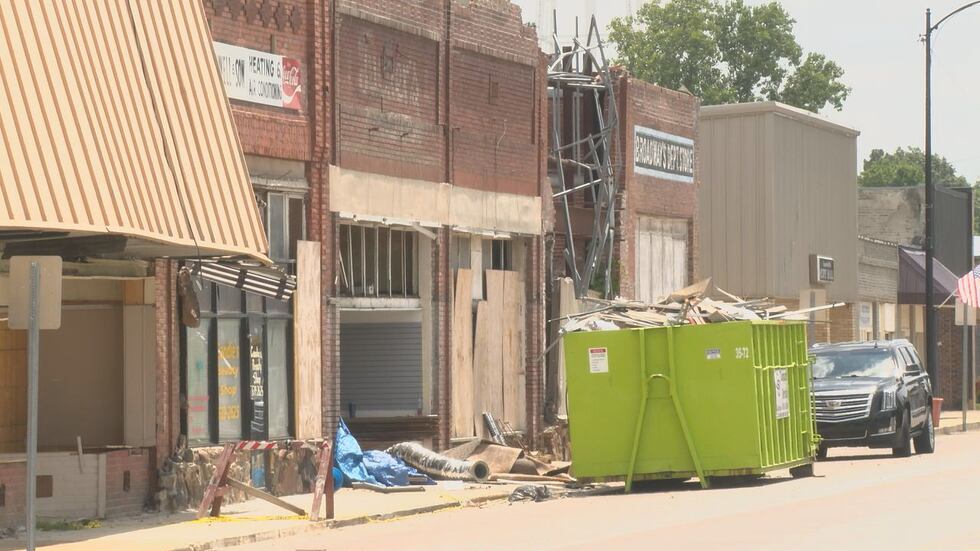 A Leachville business started to pick to up the pieces after they had their doors and window...