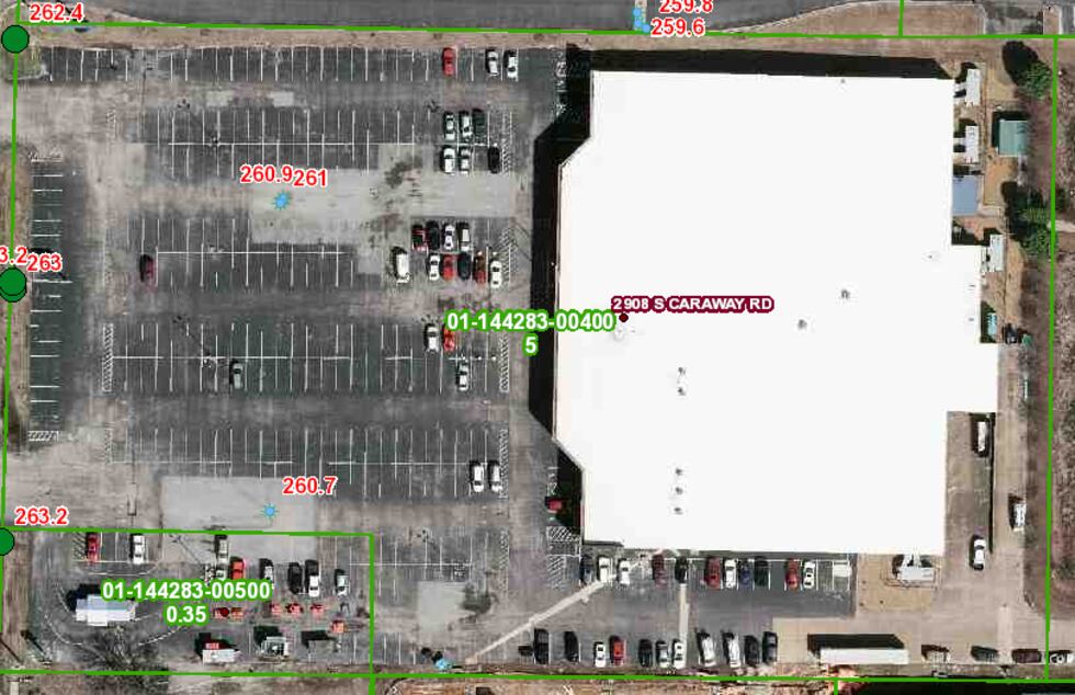 The map shows the breakdown of the properties in question and who owns what space.
