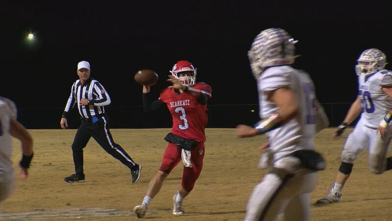 Melbourne QB accounted for 5 TDs, but Bearkatz fell in State Semifinals, 41-36, to Booneville.