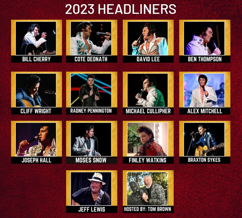 Headliners for the 2023 Arkansas Elvis Festival