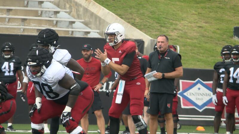 The Red Wolves continued fall camp Monday morning.
