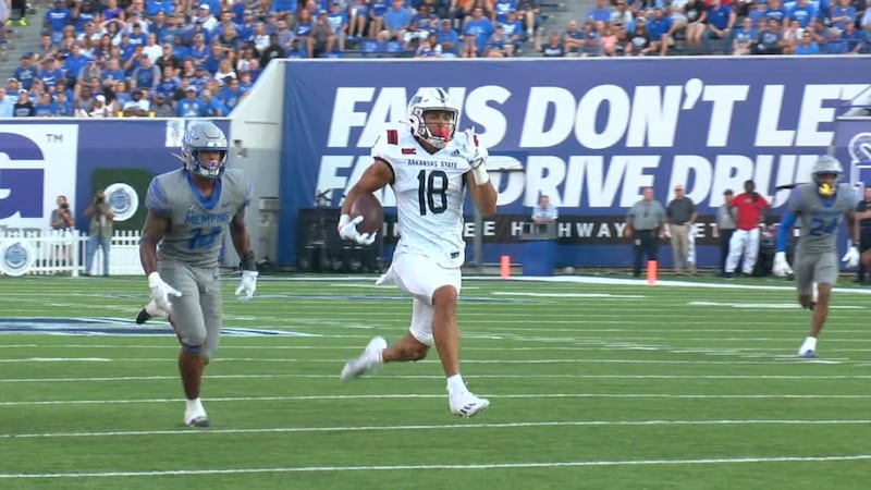 Arkansas State TE Seydou Traore caught a TD reception last week at Memphis.