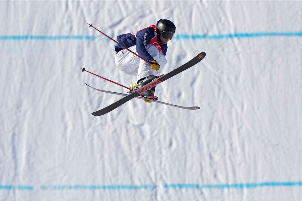 United States' Alexander Hall competes during the men's slopestyle finals at the 2022 Winter...