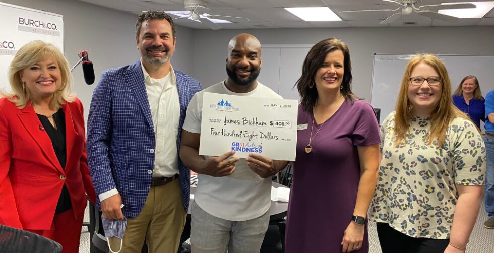 James Bickham wins the Gr8 Acts of Kindness for May.