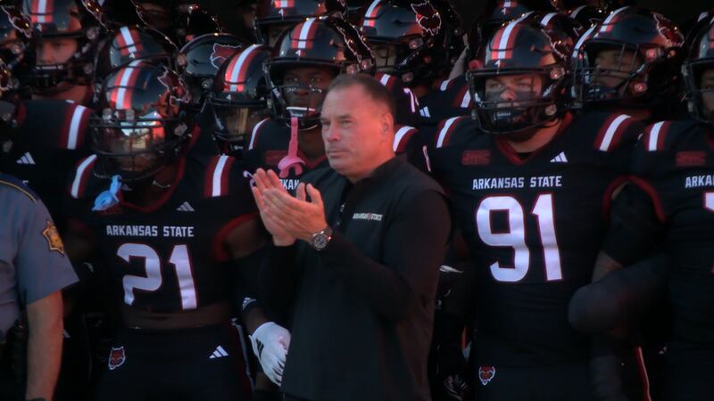 Butch Jones leads the pack as Red Wolves football took the field September 9th in the home...