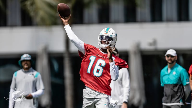 Former Arkansas State QB James Blackman participated in Miami Dolphins rookie minicamp over...