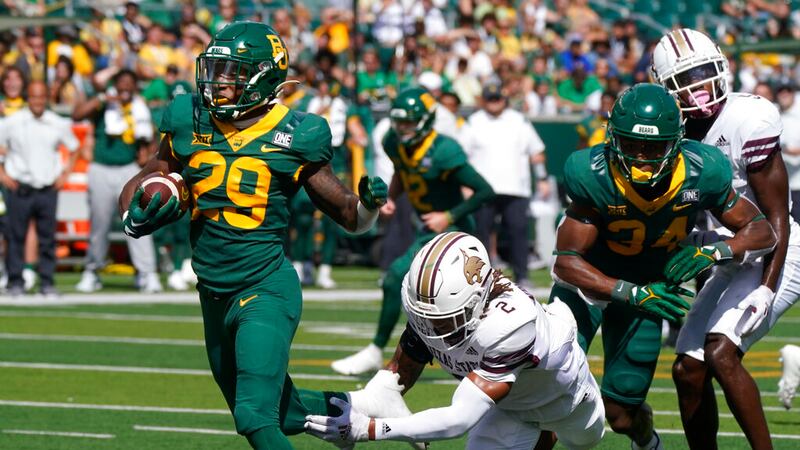 Baylor running back Richard Reese (29 rushes for a touchdown during the first half of an NCAA...
